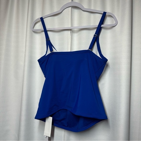 NEW BLEU Rod Beattie Tankini Top Womens 8D Let's Get Twisted Swim Cobalt Blue - Picture 8 of 12